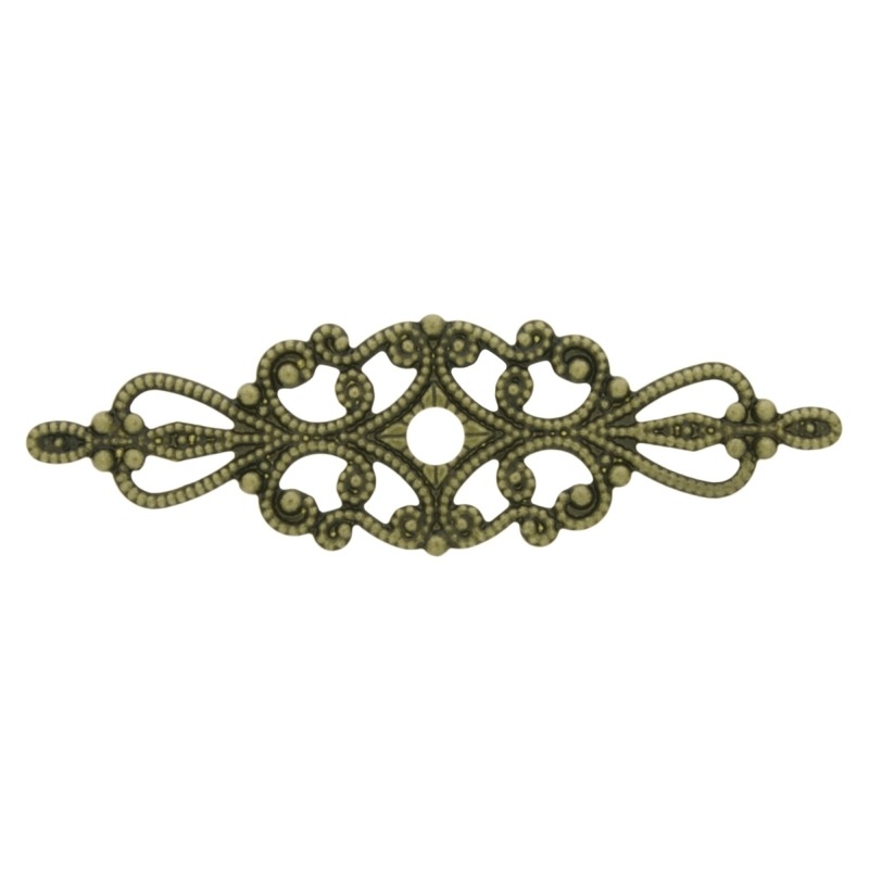 Filigree metal component 58x18mm