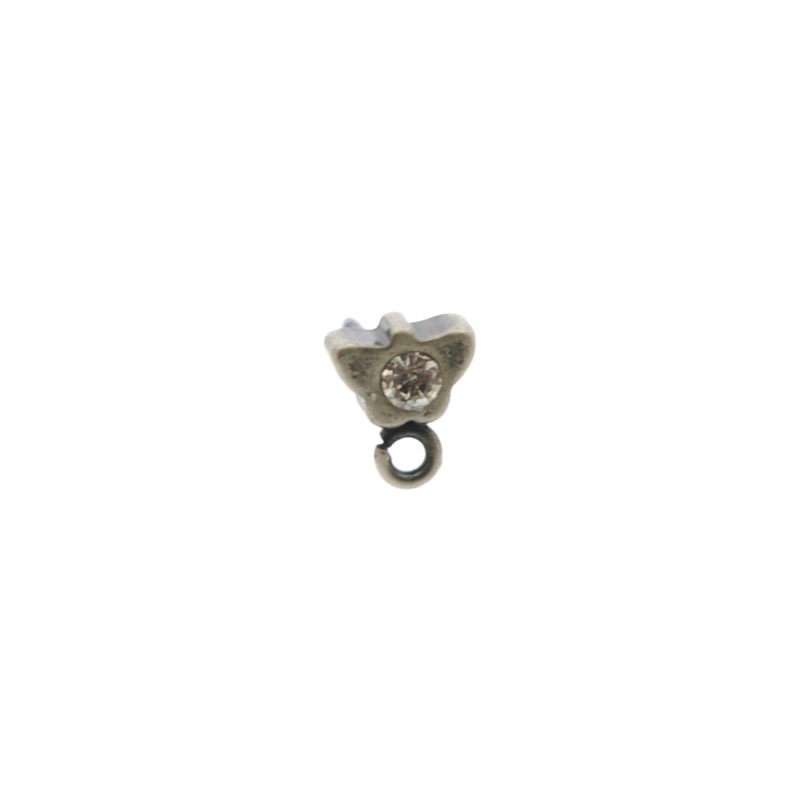 [995270600] Clou d'oreille papillon 8x7mm pour strass PP19 avec anneau