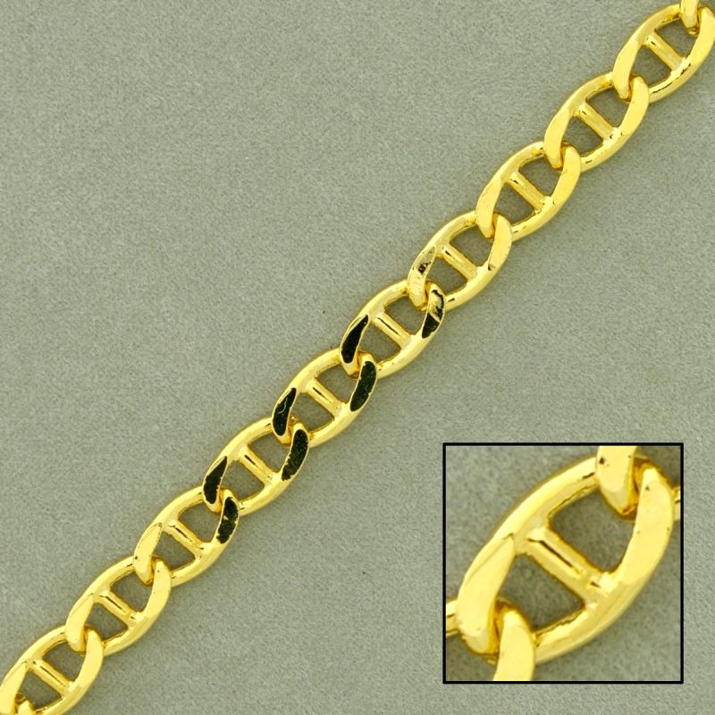 [523000000] Chaîne en laiton laminée maille marine largeur 6,8mm
