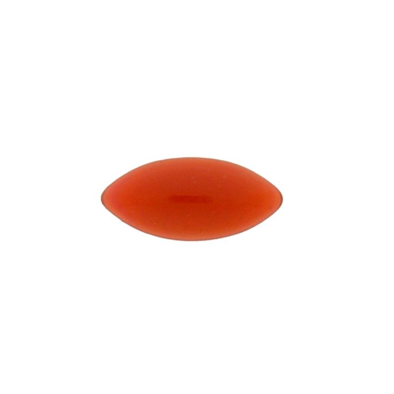 [750050700] Stone navette cabochon 7x15mm flat base cornelian colour