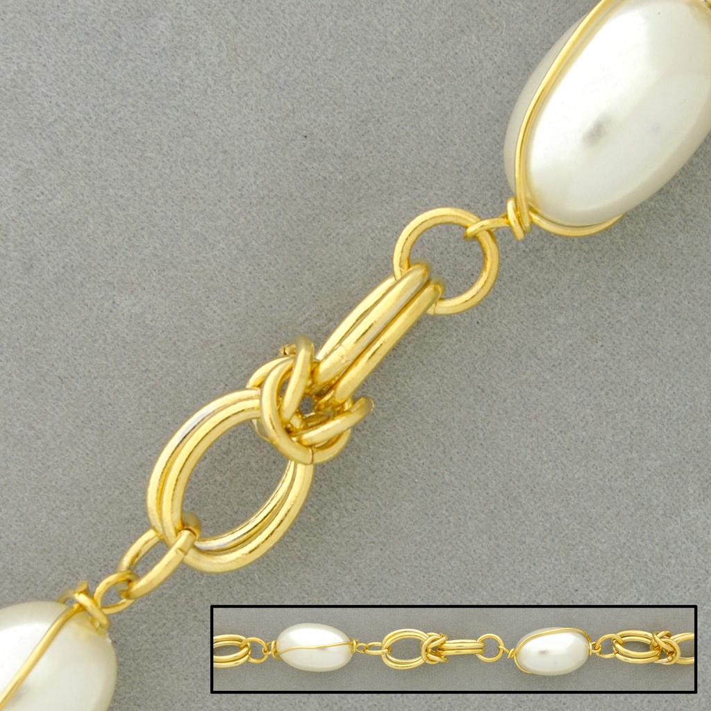 Chaîne en laiton à  maille fantaisie largeur 13,5mm