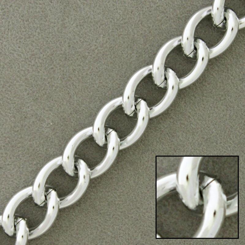 Cadena de aluminio plateada ancho 11,5mm