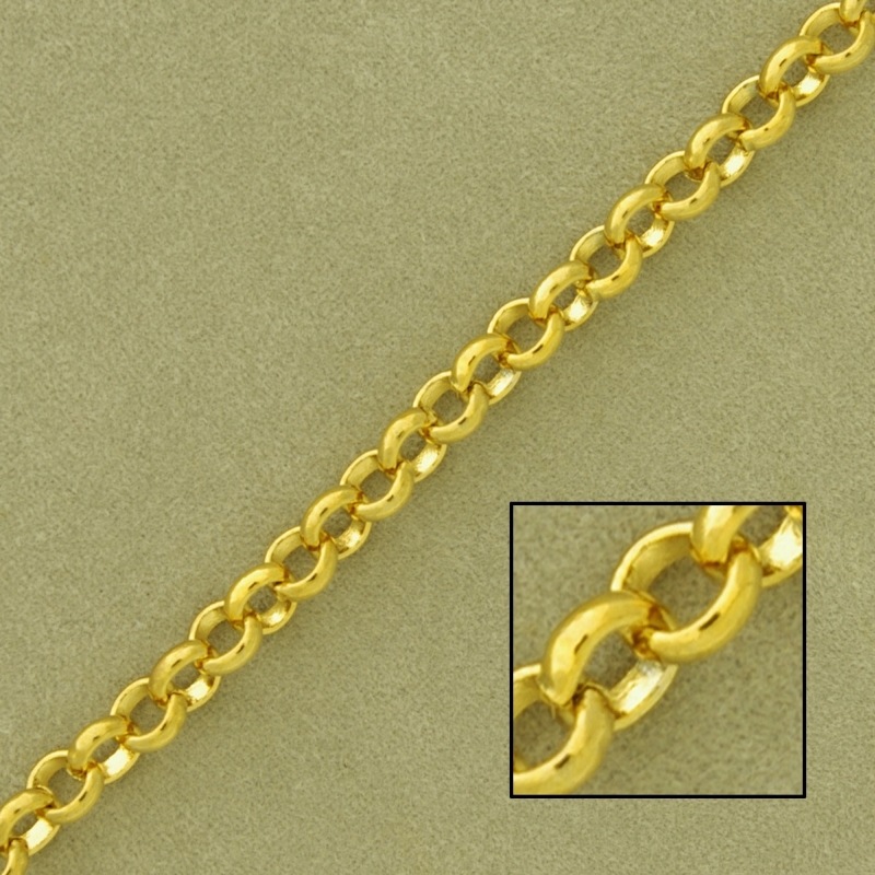 [526290000] Chaîne en laiton belcher largeur 4,8mm. Maillons soudés pour une meilleure résistance.