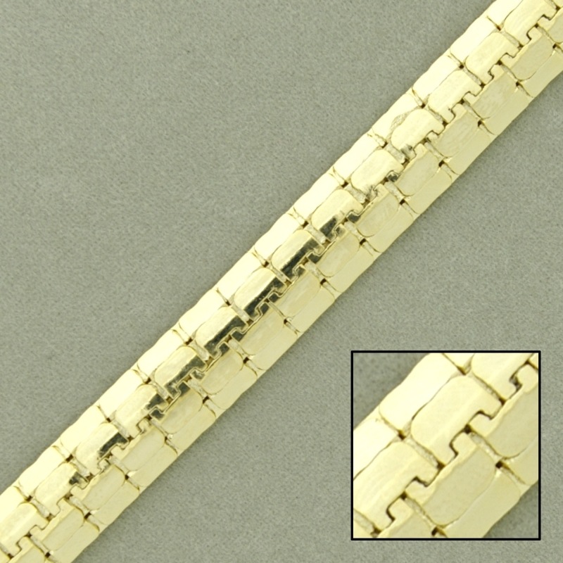 Chaîne en laiton platé largeur 8,6mm