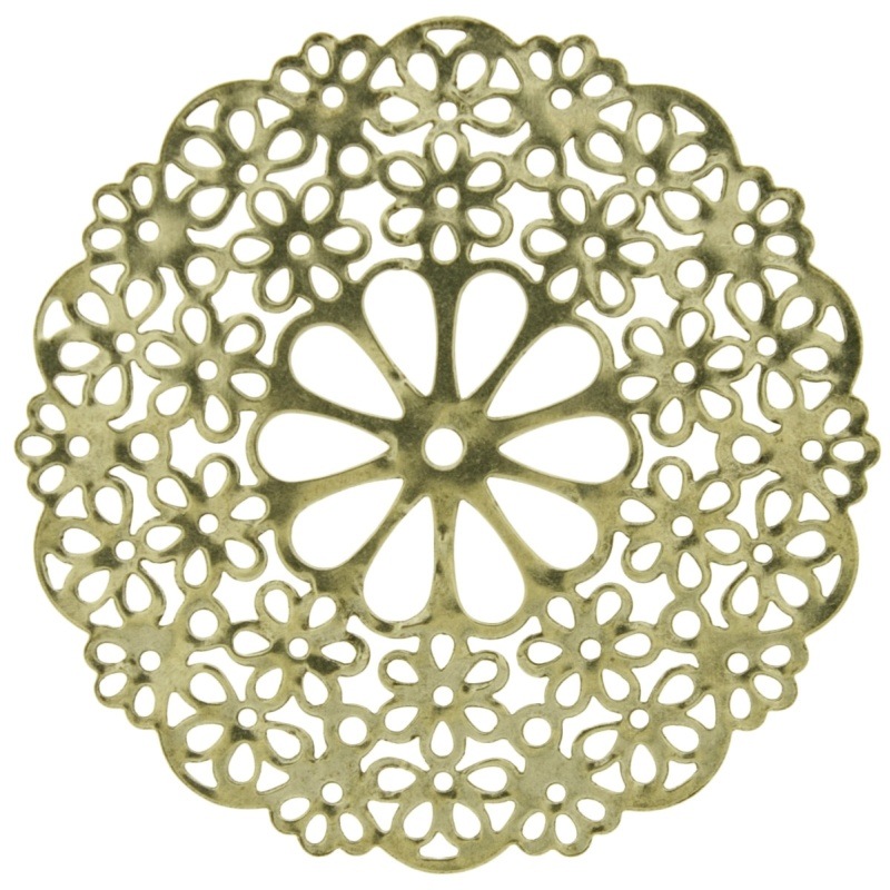 [121240000] Flowers round metal component Ø 57mm