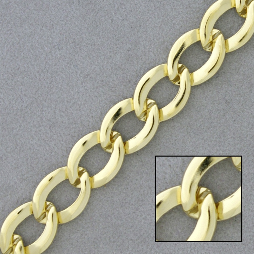 [523490000] Chaîne en laiton largeur 11,2mm. Maillon de plaque de laiton.