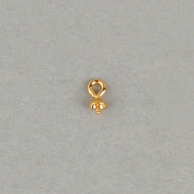 [112620300] Campanillo con casquilla Ø3mm para perla redonda de 4 y 5mm.