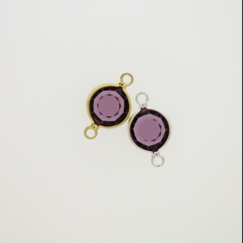 Intercalaire ronde diam. 8mm couleur améthyste. Longueur 15mm