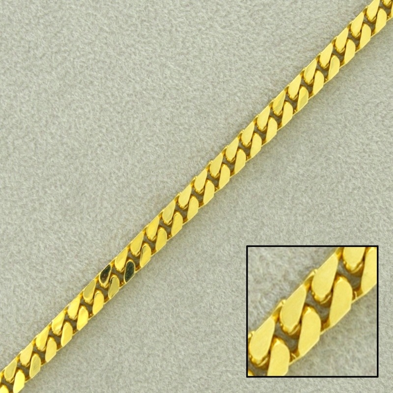 [527970000] Chaîne en laiton gourmette diamantée 4 faces. Largeur 3,5mm.
