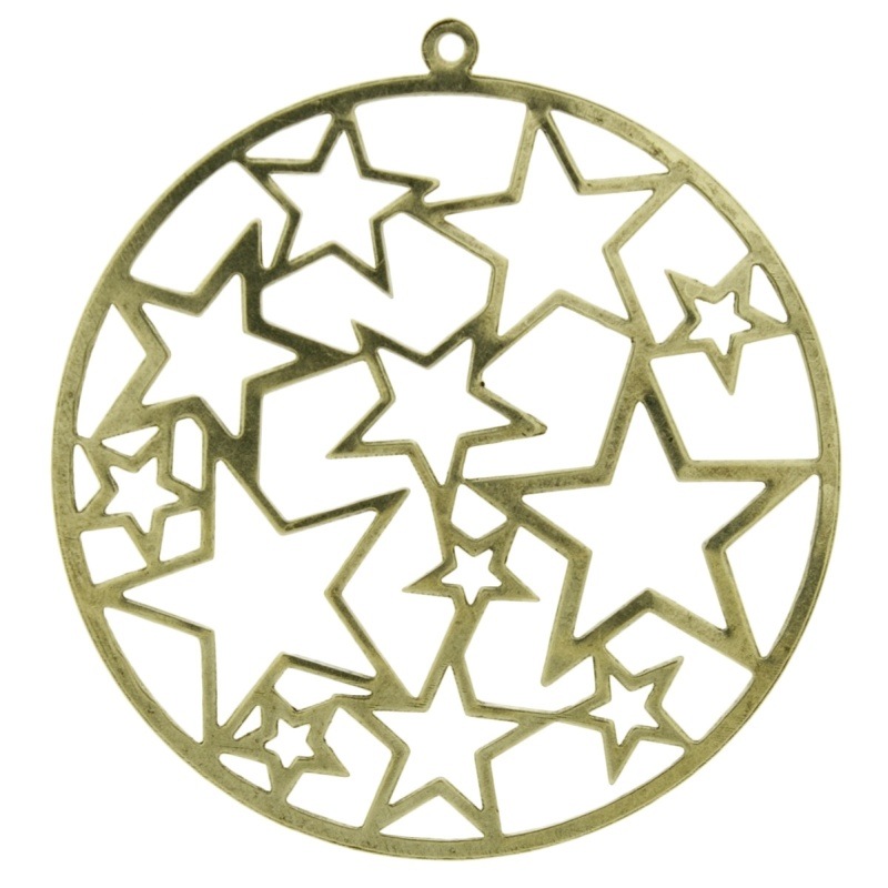 [121330000] Pendentif rond avec étoiles Ø 56mm