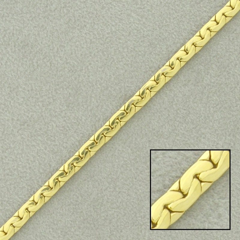 Chaîne en laiton gourmette laminée largeur 3mm