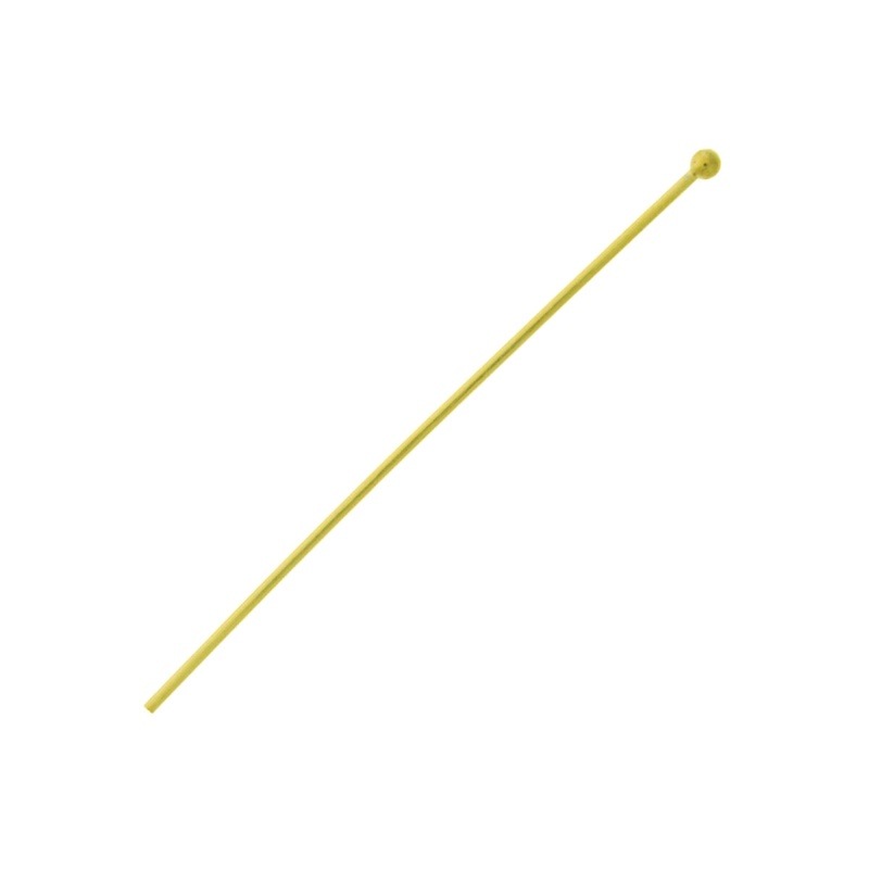 [110885000] Tige en laiton longueur 50 mm à tête boule. Fil Ø 0,8mm. Mesure de la tête boule Ø 2mm.