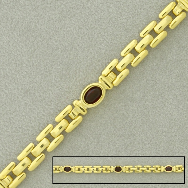 [528220000] Cadena de latón cartier ancho 5,5mm con piedras engastadas