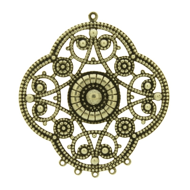 [121430000] Pendentif filigree 5 anneaux 48x46mm