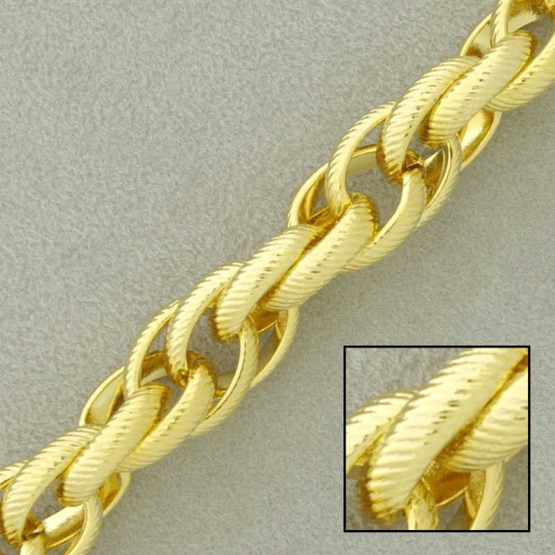 Rope brass chain width 10mm