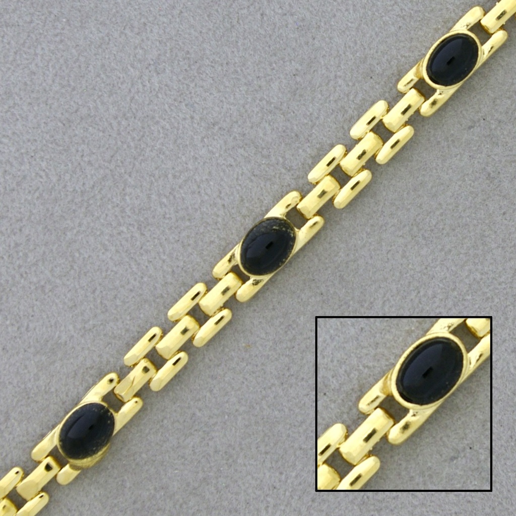 Chaîne en laiton cartier largeur 5,5mm avec cavités pour cabochon ovale 6x4mm