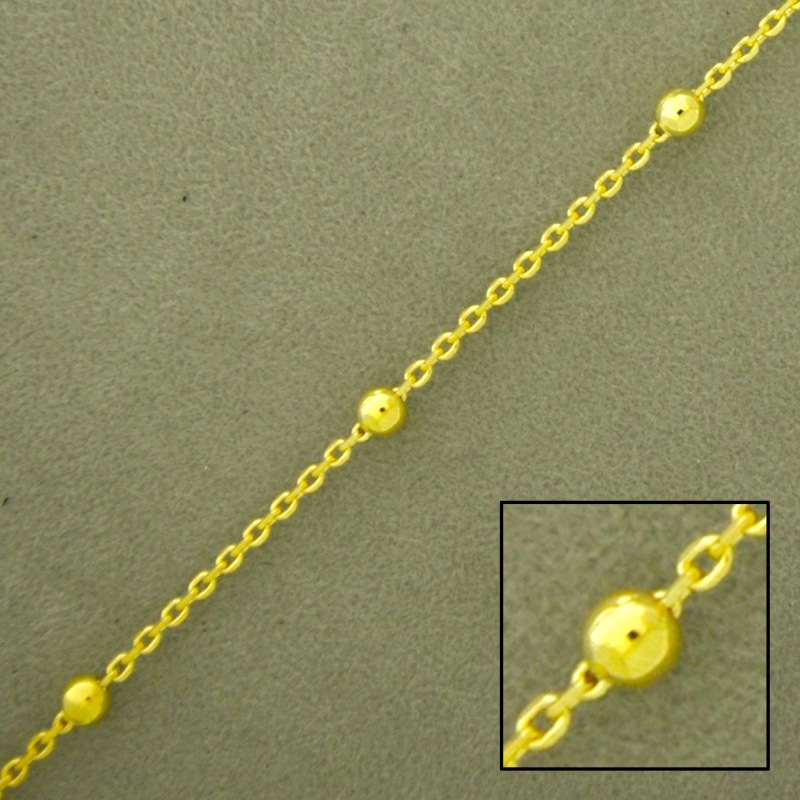 [928110100] Chaîne maille forçat en laiton avec billes Ø3,2mm