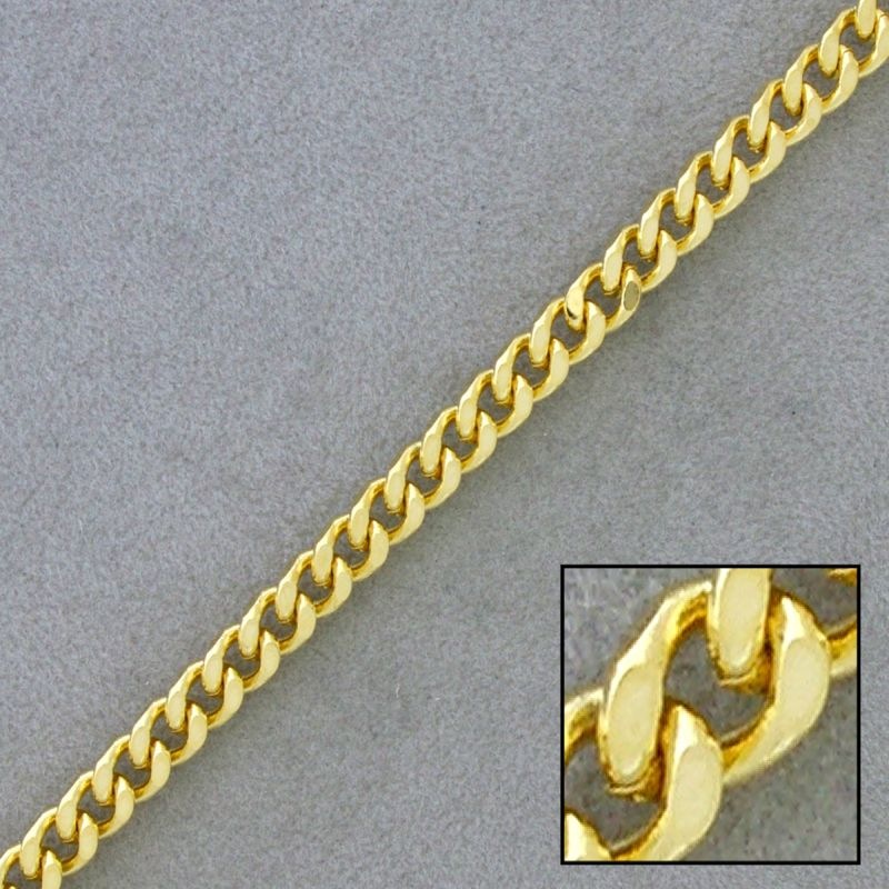 [524350000] 4-sided diamond cut brass curb chain.  Width 4,8mm.