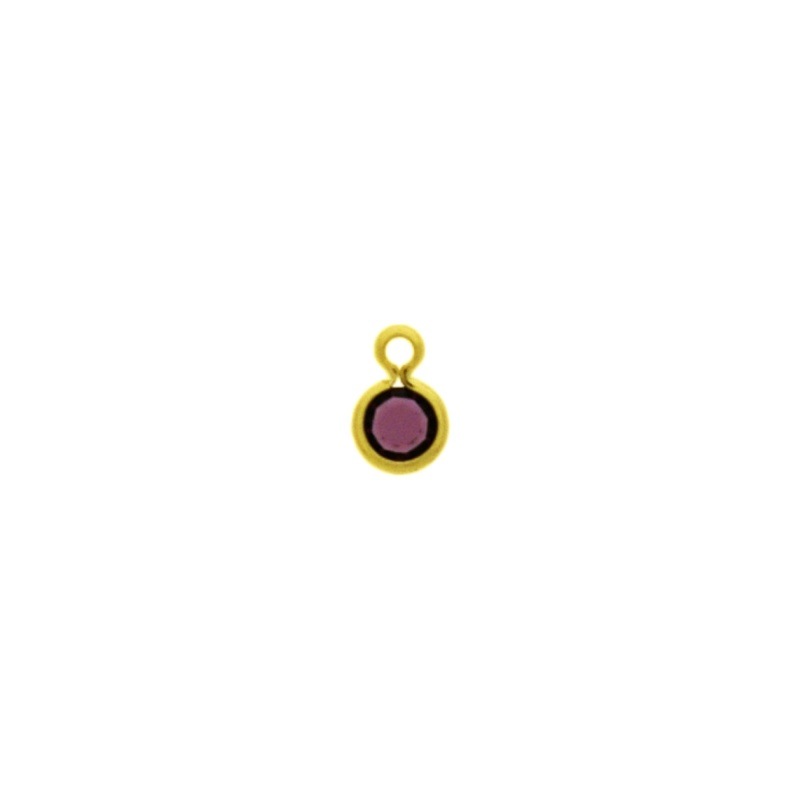 [124061000] Monture strass ronde Ø6mm avec anneau. Couleur Améthyste.