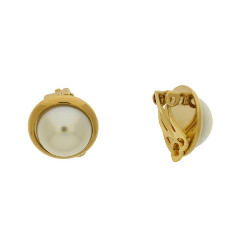 Pendiente clip con 1/2 perla Ø10mm