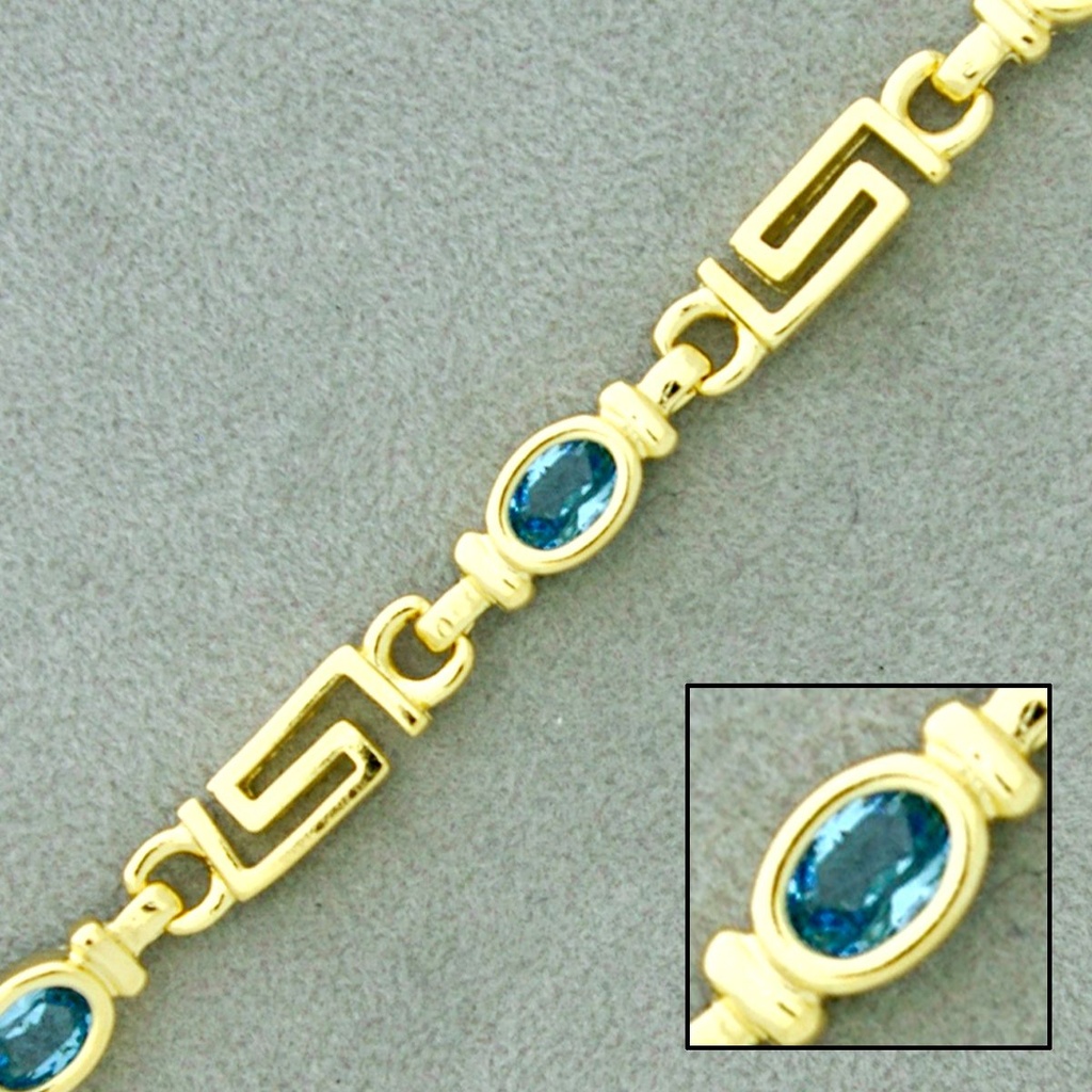 [922510000] Chaîne en laiton avec pierre ovale cristal largeur 6mm