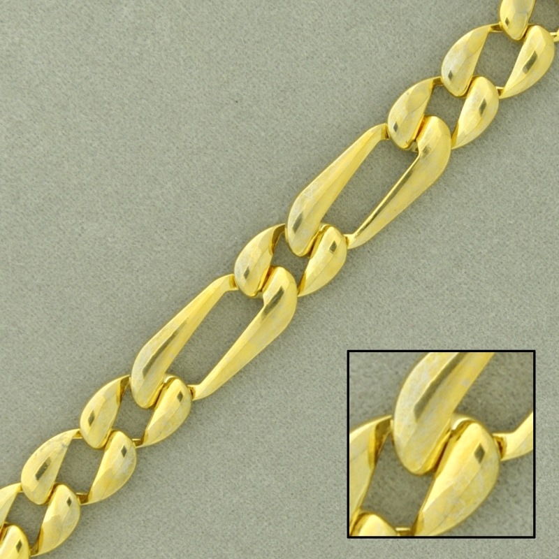 [525700000] Chaîne en laiton largeur 7,5mm. Maillon de plaque de laiton.
