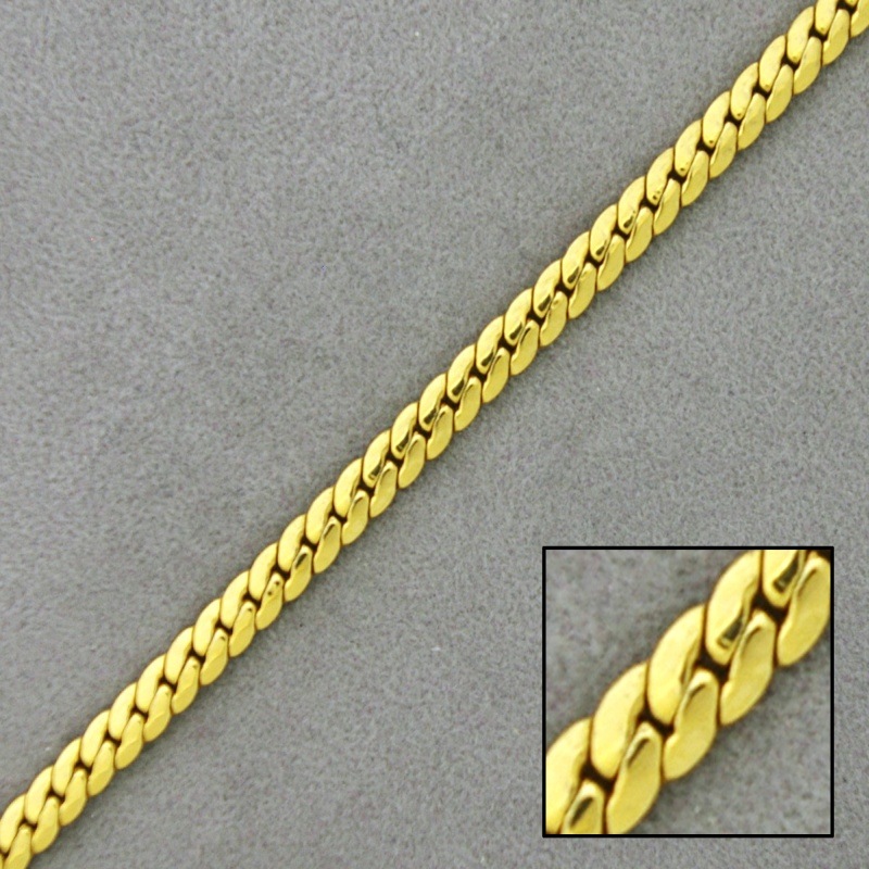 Chaîne en laiton gourmette laminée largeur 3,8mm