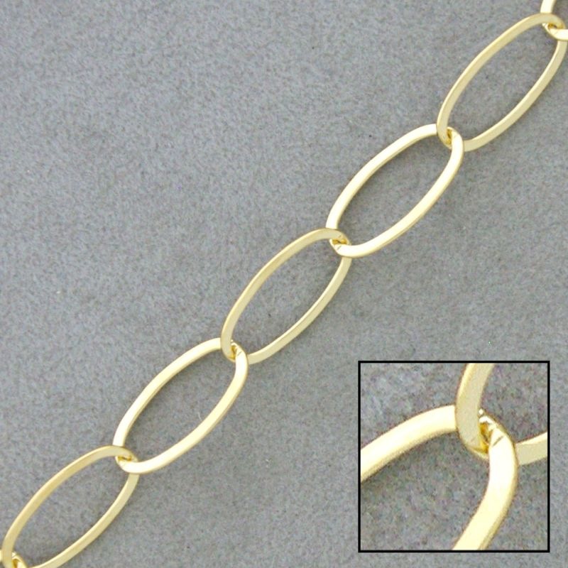 [529200000] Chaîne en laiton maille forçat largeur 8,6mm