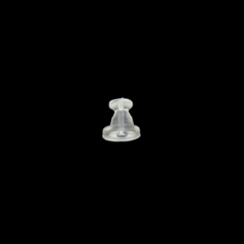 [110260000] Silicone earring back 6x5,75mm. VALID FOR EARRING POSTS WITH A Ø0,7mm DIAMETER.