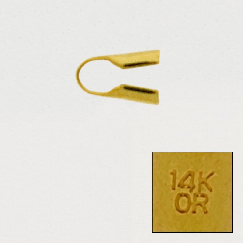 [913040300] Open round end. Interior Ø 2,5mm. With 14K OR" engraved."