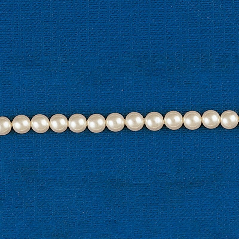 [435370300] Perle en verre ronde Ø 3mm 2 trous. Couleur crème.