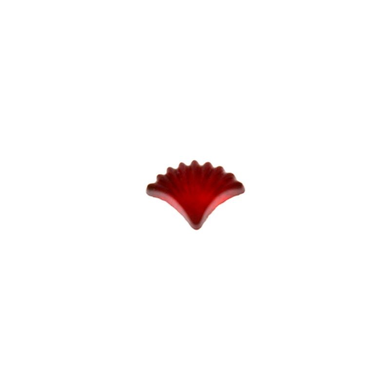 [750651600] Stone shell shape cabochon 7x9mm flat base ruby colour