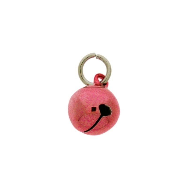 [123341298] Jingle bell Ø 12mm red colour with round jump ring Ø8x wire Ø1,2mm assembled.
