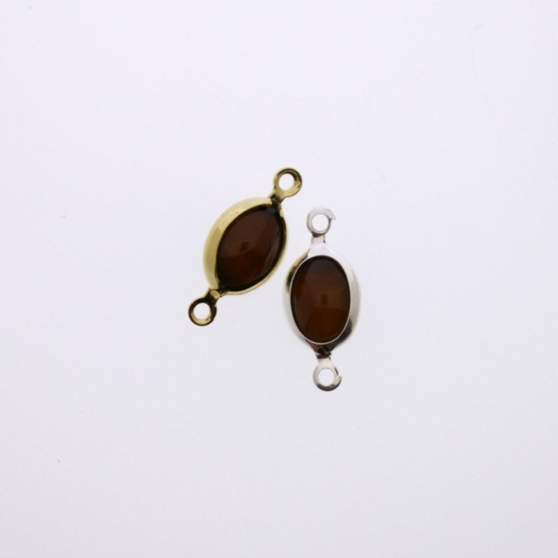 Oval strass 6x8mm shell colour. Length 16mm