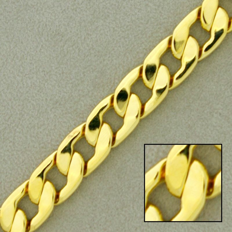 Chaîne en laiton gourmette laminée largeur 11,6mm