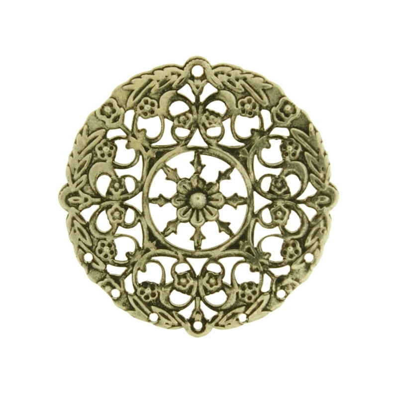 [121460000] Round filigree metal component Ø 36mm