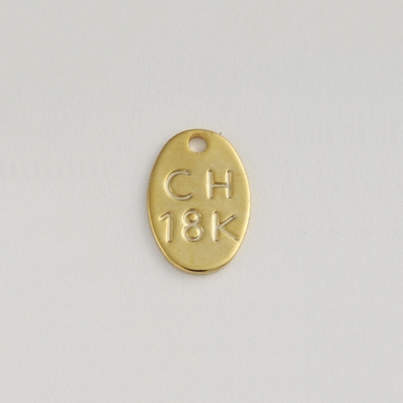 [117970000] Plaque engraved CH 18K" 10x7mm"