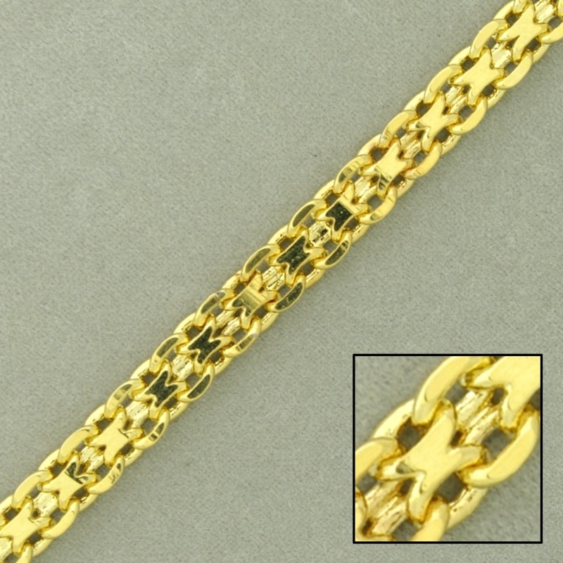Flat brass chain width 5,7mm