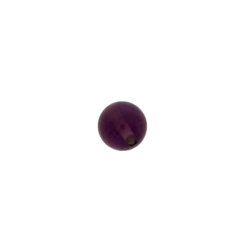Boule de verre Ø8mm couleur améthyste. Avec trou passant.