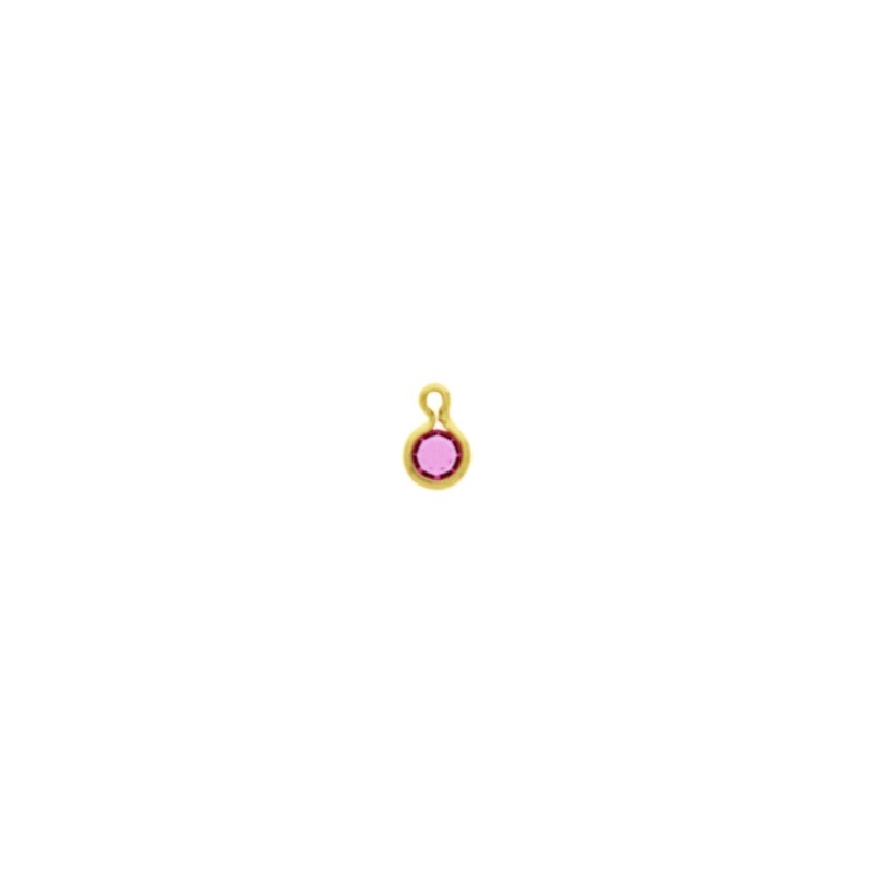 [124042200] Round strass setting Ø4mm with ring. Pink colour.