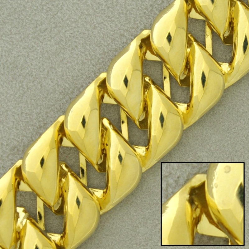 Cadena de latón ancho 20mm. Eslabón de chapa.