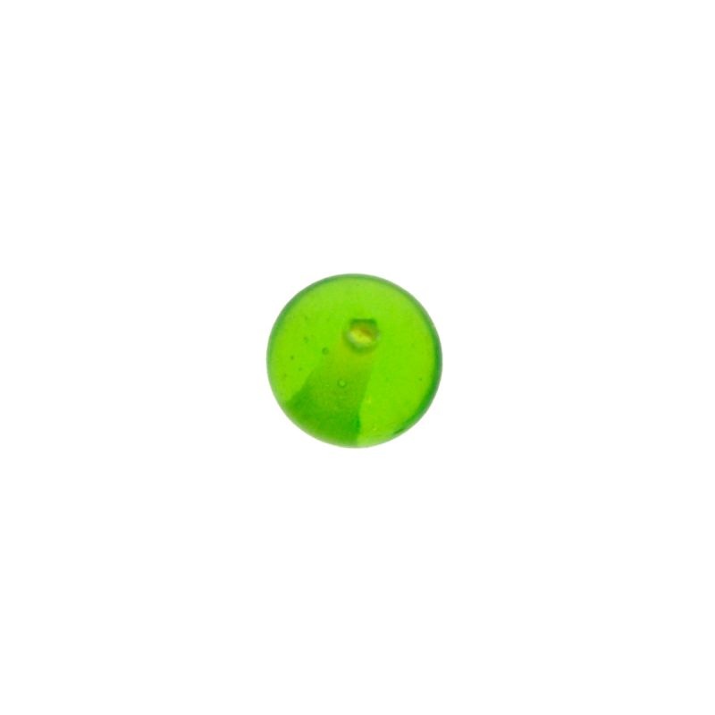 [445101500] Green colour glass ball Ø10mm. With two holes.