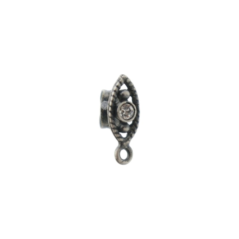 [916850000] Oval ear stud 14x6mm to PP18 strass with loop