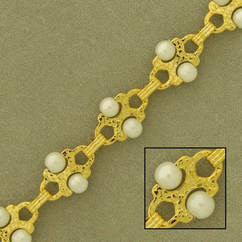 Cadena de latón con perla ancho 10,3mm