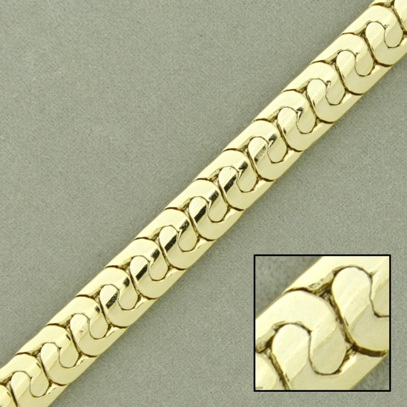 Chaîne en laiton platé largeur 7,5mm