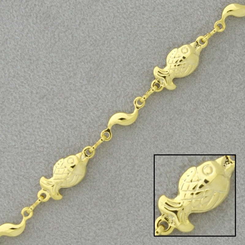 [928570000] Combinated fish brass chain with 6mm