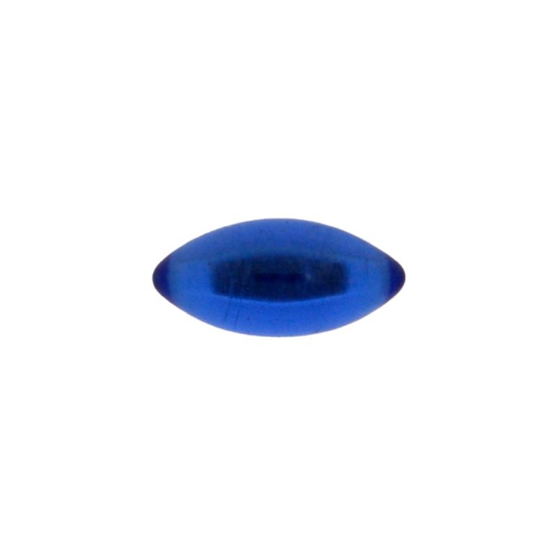 [750050300] Stone navette cabochon 7x15mm flat base sapphire colour