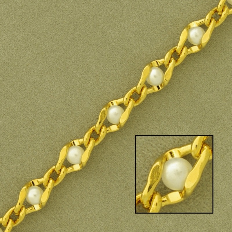 Chaîne en laiton à  maille fantaisie largeur 6,4mm