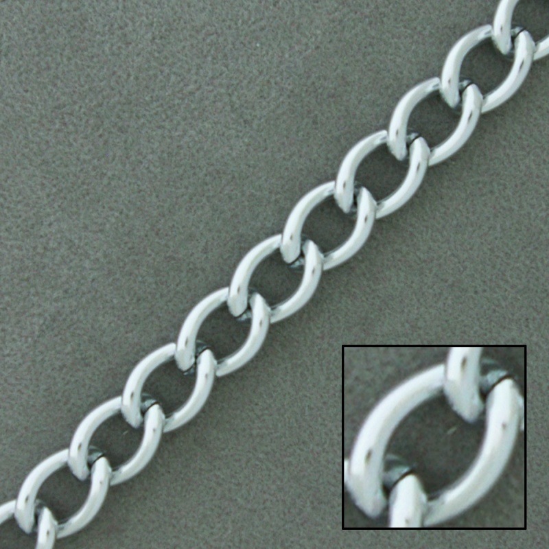 [530140200] Cadena de aluminio plateada ancho 8mm