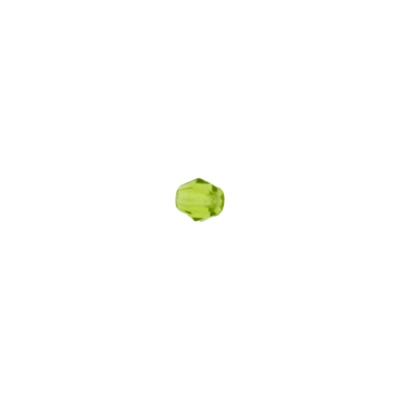 [472011800] Tupi verre à  facettes Ø5mm couleur olivine. Avec trou passant.
